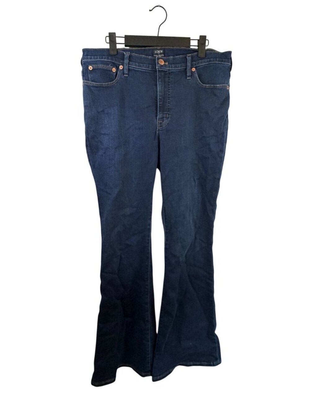 J.Crew Womens Full-Length Flare Jeans Size 30 Dark Wash Cotton Blend